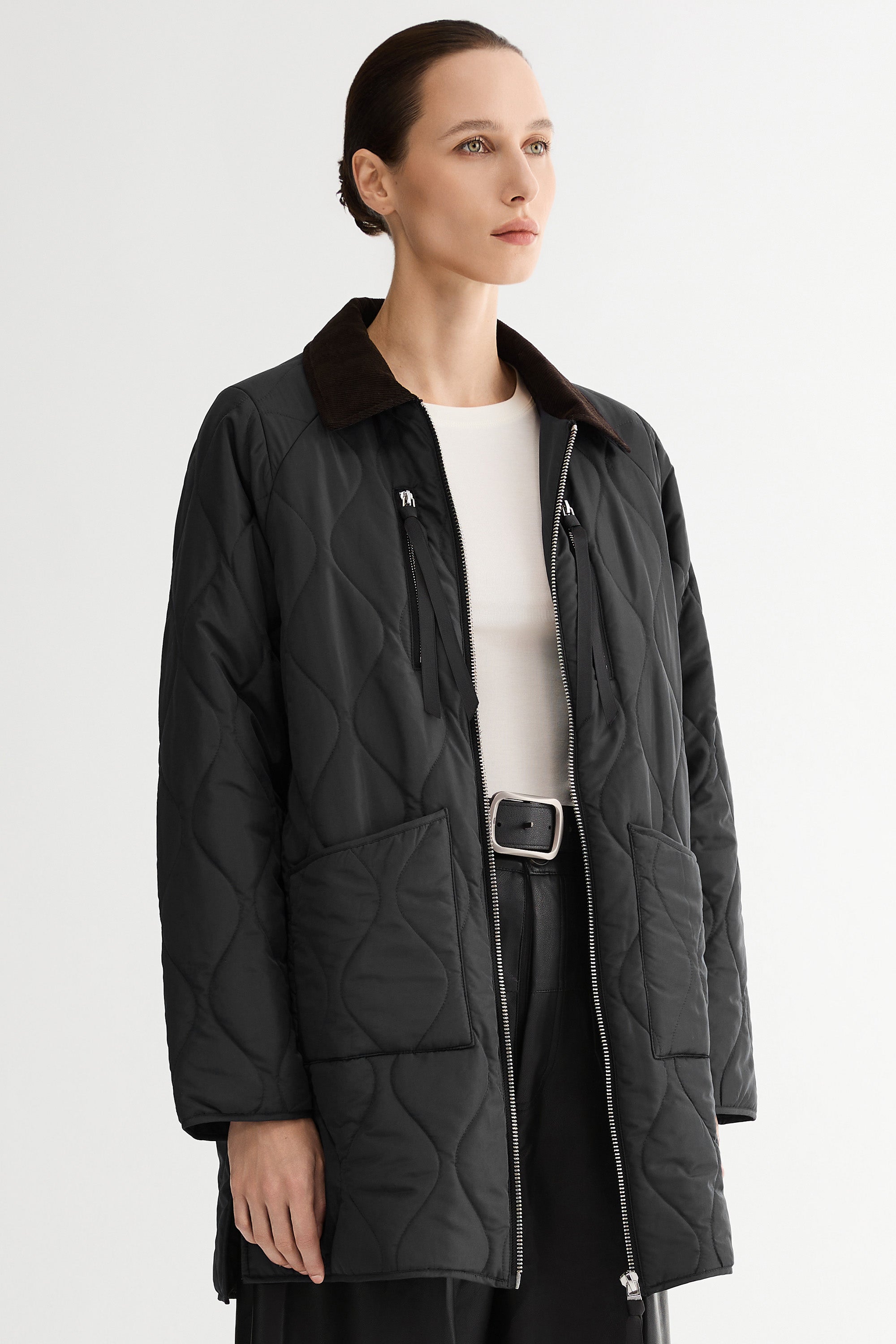 092 Universe® Lightweight Jacket with Corduroy Collar #color_black