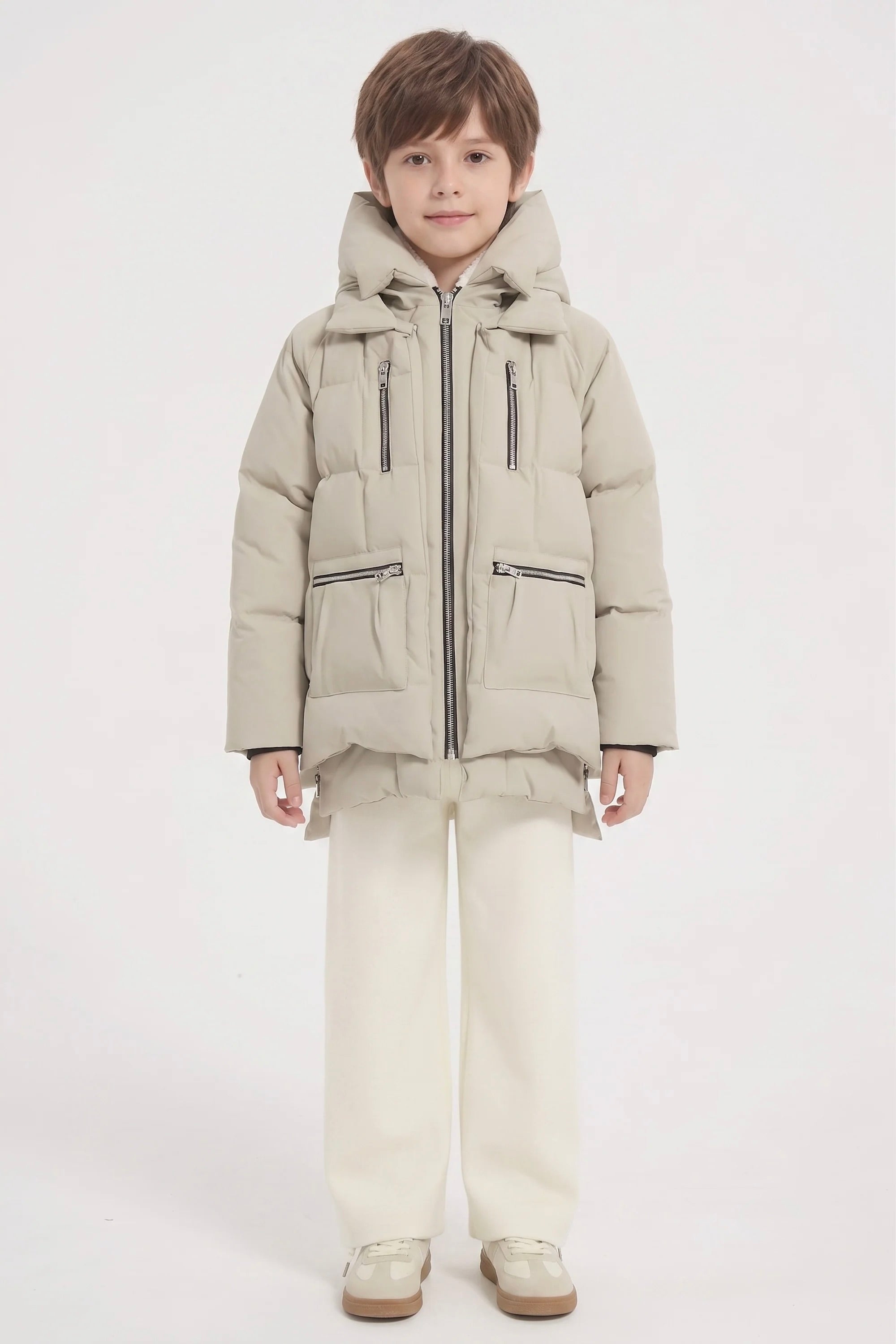 Orolay 092 Classics Kids Thickened Hooded Down Coat #color_beige