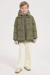 Orolay 092 Classics Kids Thickened Hooded Down Coat #color_green