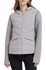 Structured Paneled Puffer Jacket with Hood #color_gray