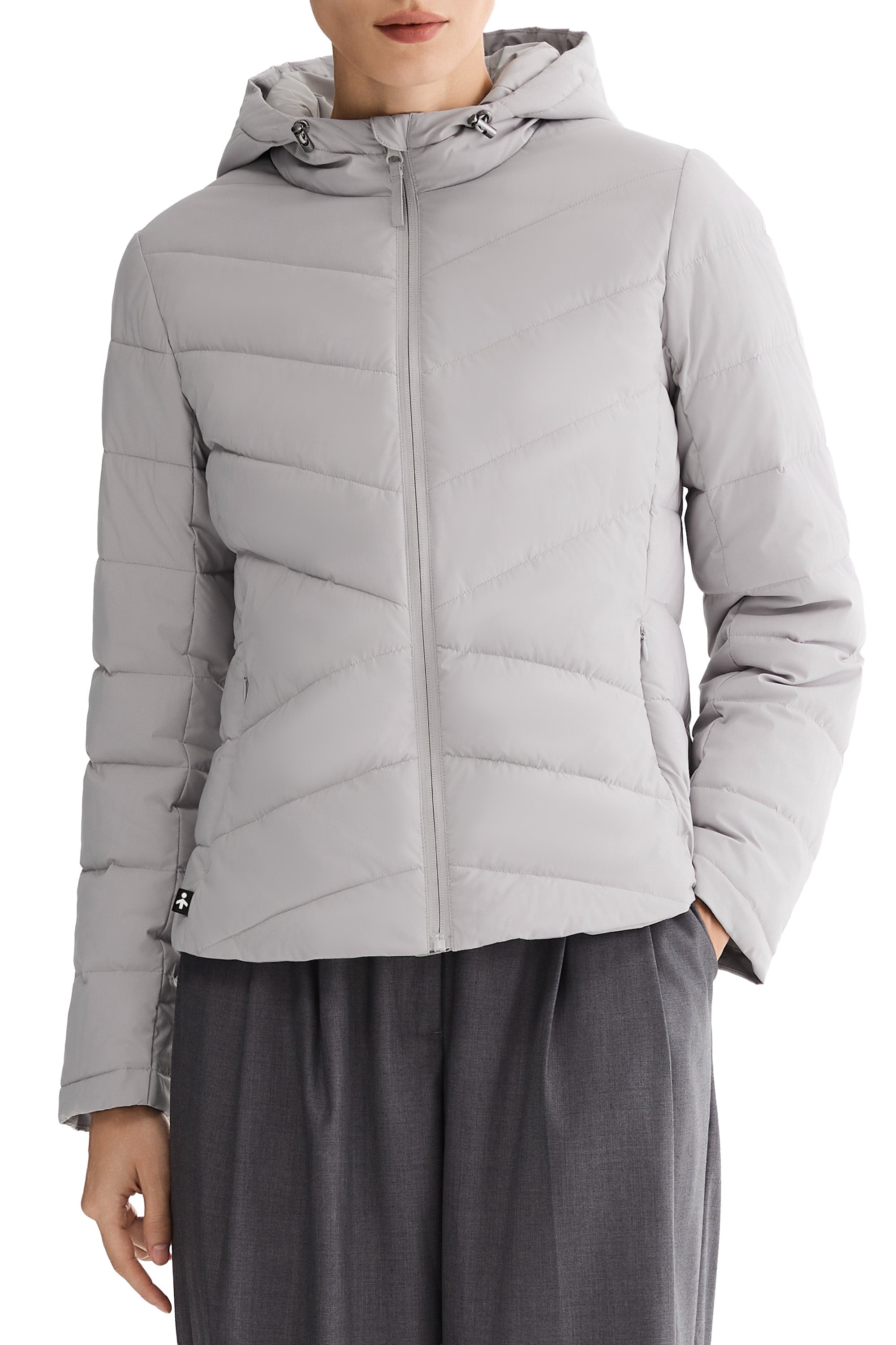 Flattering Quilted Puffer Lightweight Jacket with Hood #color_gray