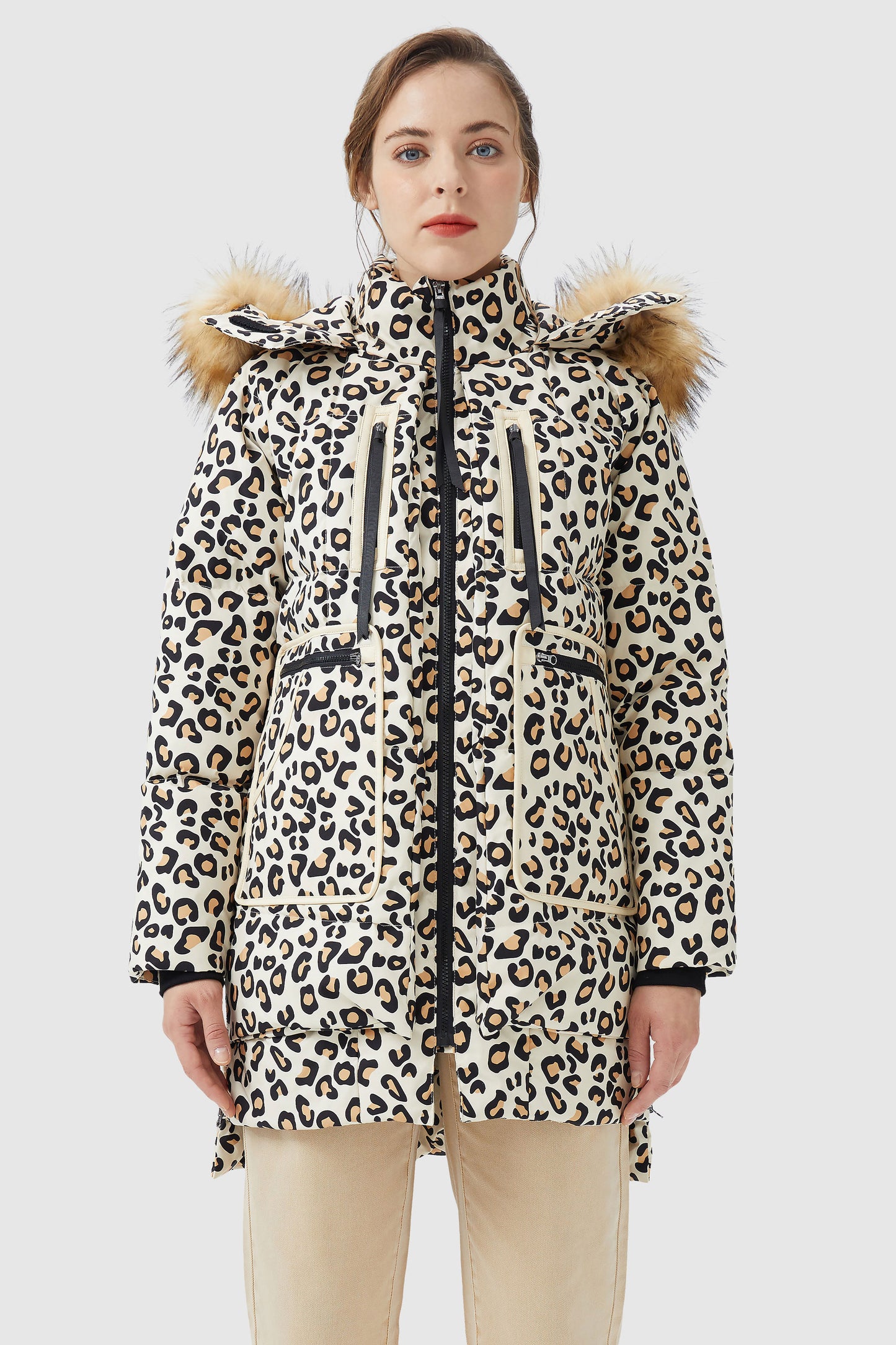 Waterproof Leopard Print Down Jacket