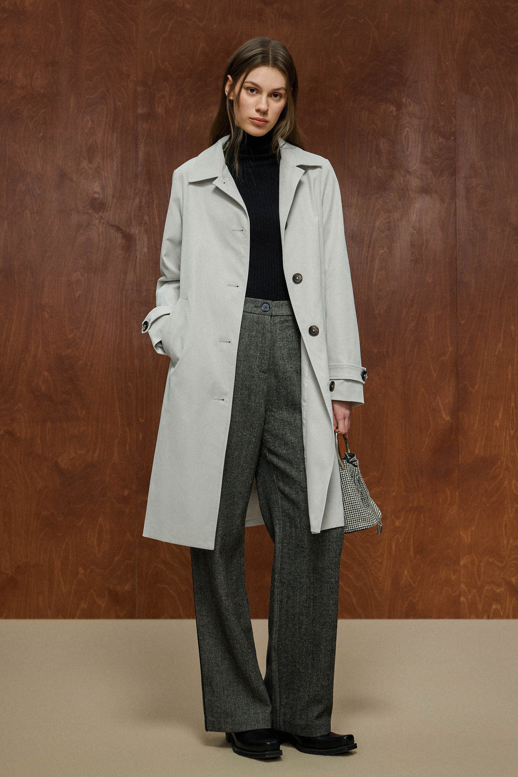 Orolay-Single-Breasted Trench-#color_beige