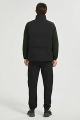 Zip Up Stand Collar Down Vest OROLAY #color_black