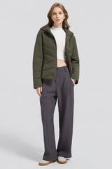 Flattering Quilted Puffer Lightweight Jacket with Hood #color_olive
