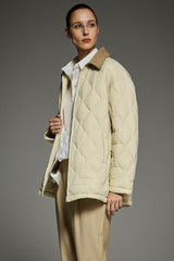 Straight Cut Lightweight Down Jacket orolay #color_beige