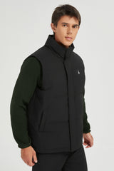 Zip Up Stand Collar Down Vest OROLAY #color_black