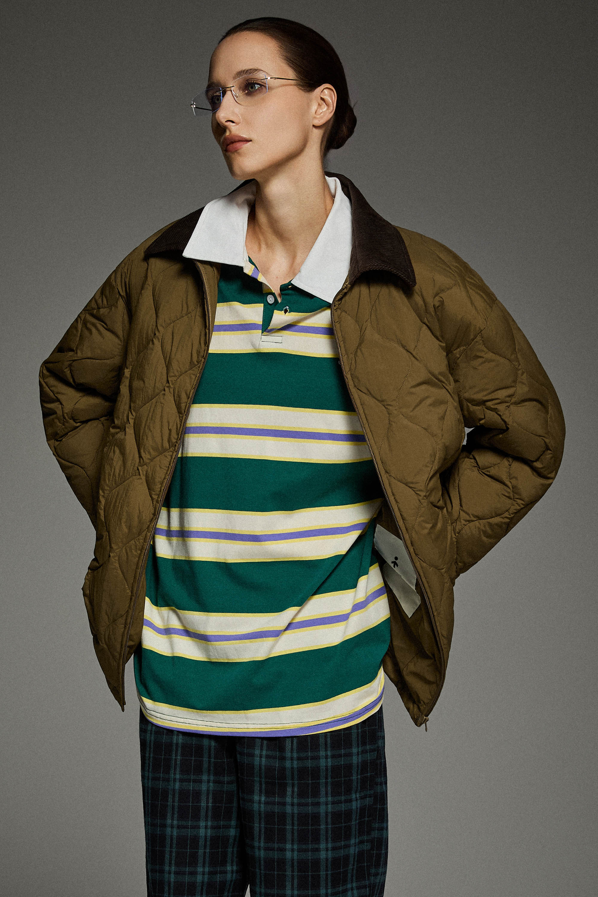 Straight Cut Lightweight Down Jacket orolay #color_coffee