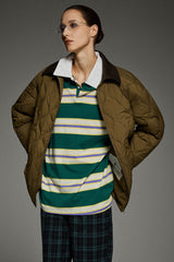 Straight Cut Lightweight Down Jacket orolay #color_coffee