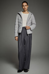 Flattering Quilted Puffer Lightweight Jacket with Hood #color_gray