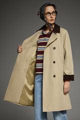Casual Oversized Trench Coat Orolay #color_khaki