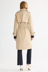 Trench-women 3/4 Belted Double-Breasted Trench from Orolay - #color_Frosted Almond