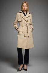 Trench-women 3/4 Belted Double-Breasted Trench from Orolay - #color_Frosted Almond