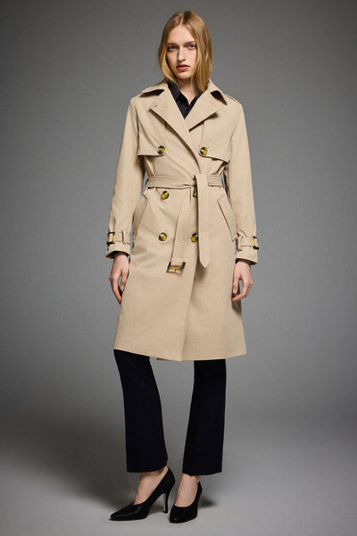 Orolay Women's 3/4 Length Belted Double-Breasted Trench Coat