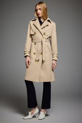 Trench-women 3/4 Belted Double-Breasted Trench from Orolay - #color_Frosted Almond