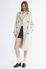 Trench-women 3/4 Belted Double-Breasted Trench from Orolay #color_beige
