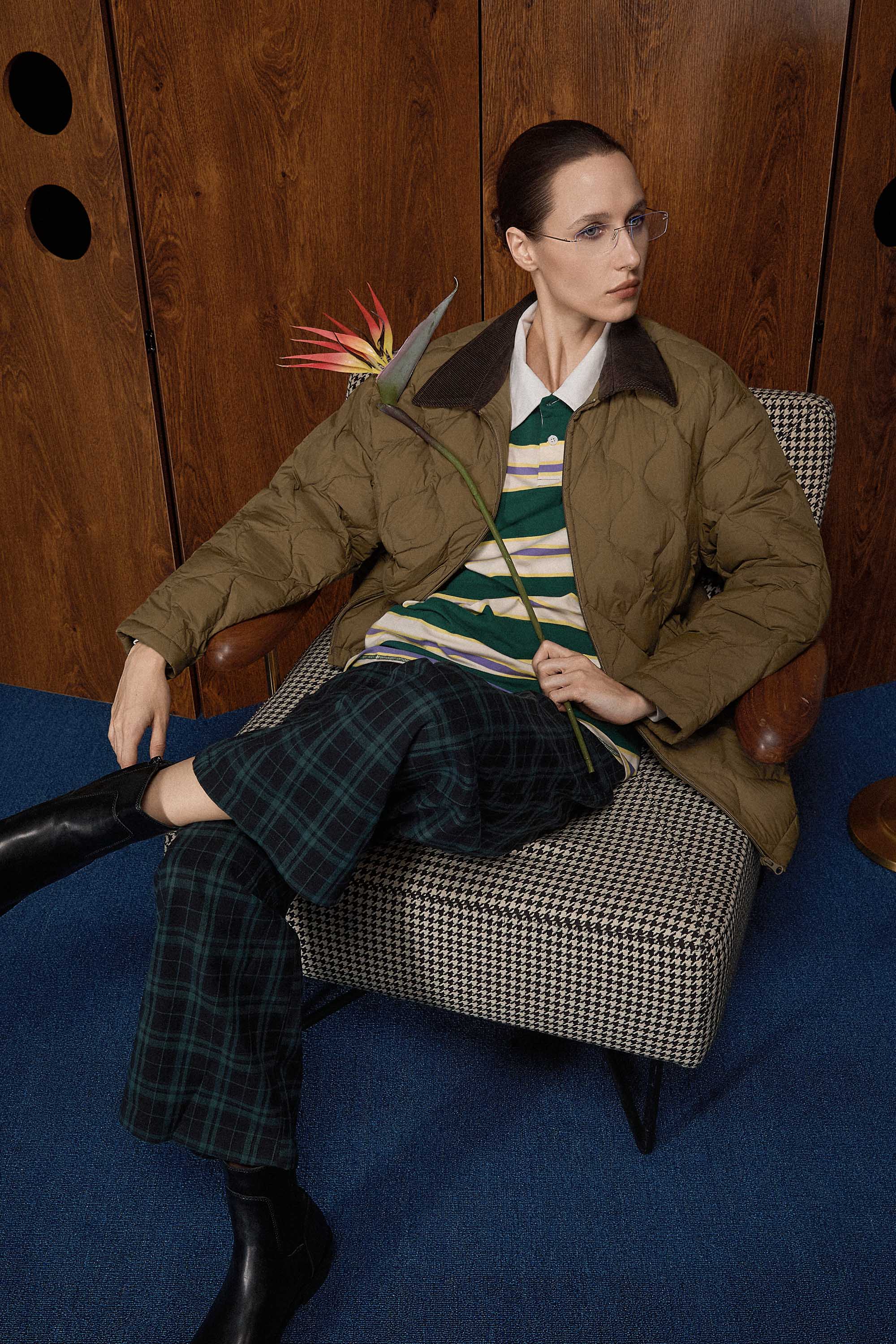 Straight Cut Lightweight Down Jacket orolay #color_coffee