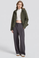 Flattering Quilted Puffer Lightweight Jacket with Hood #color_olive