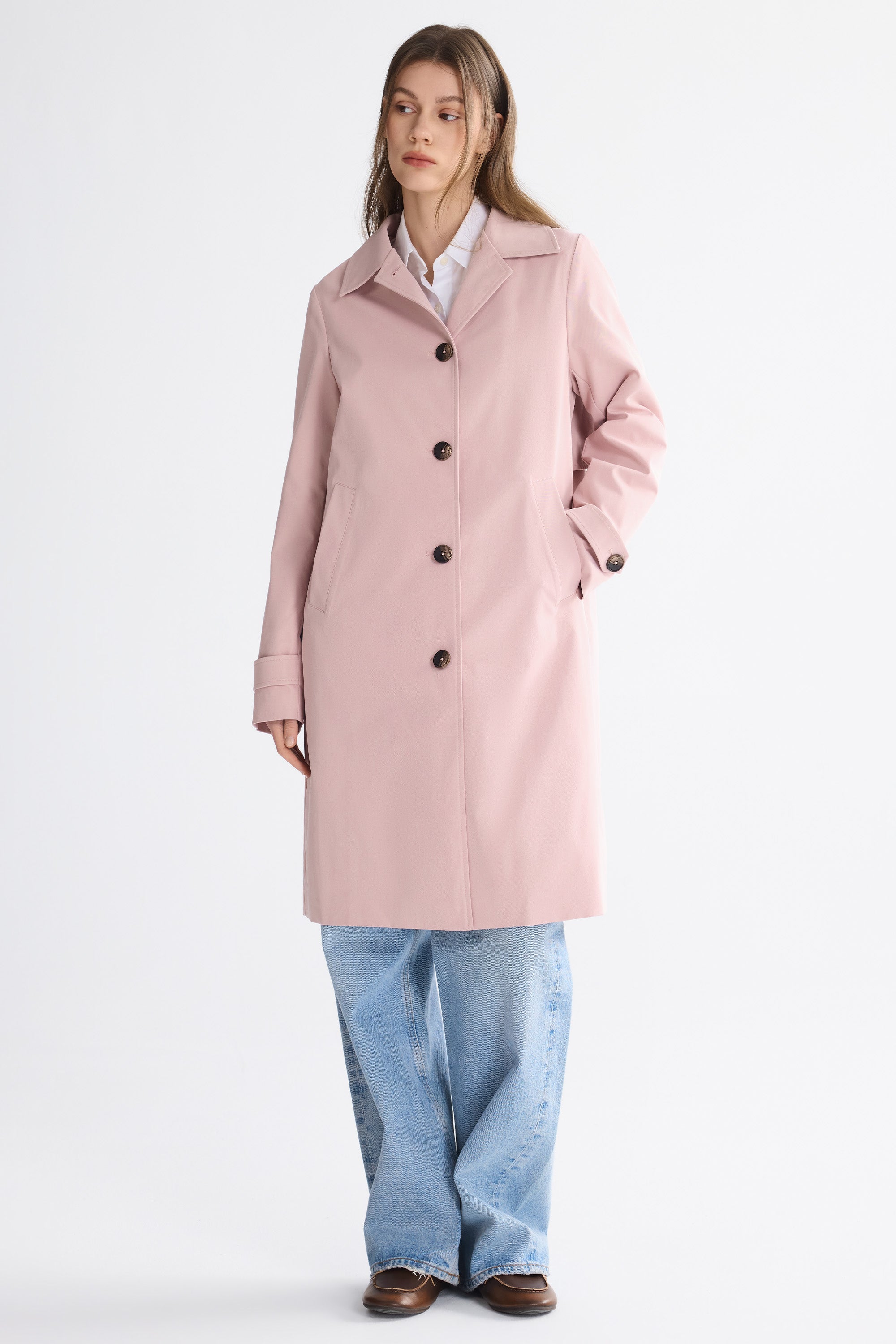 Orolay-Single-Breasted Trench-#color_pink