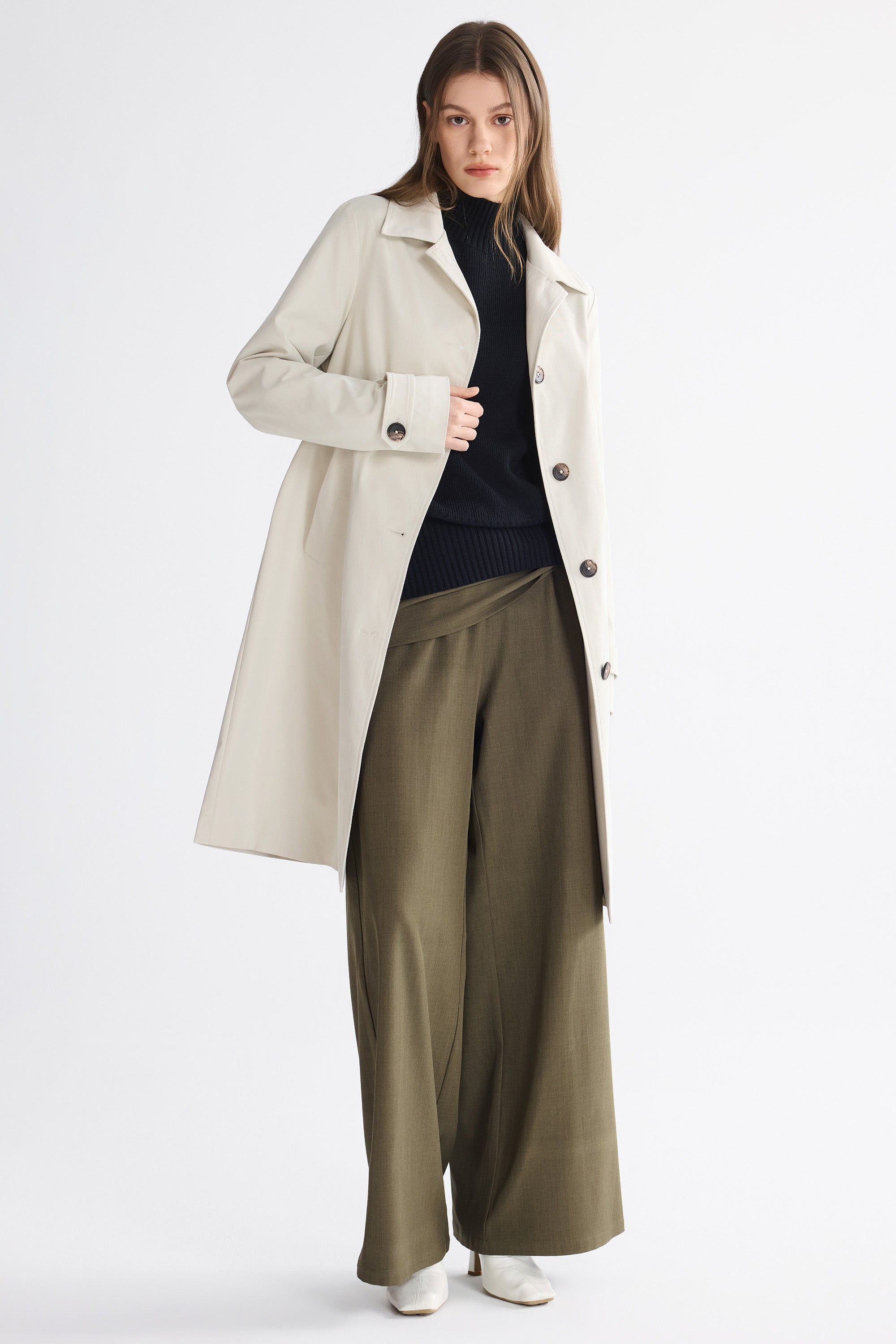 Orolay-Single-Breasted Trench-#color_beige