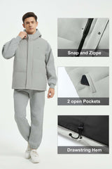 Zip Up Stand Collar Down Vest OROLAY #color_gray