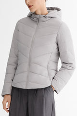 Flattering Quilted Puffer Lightweight Jacket with Hood #color_gray