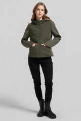 Structured Paneled Puffer Jacket with Hood #color_olive
