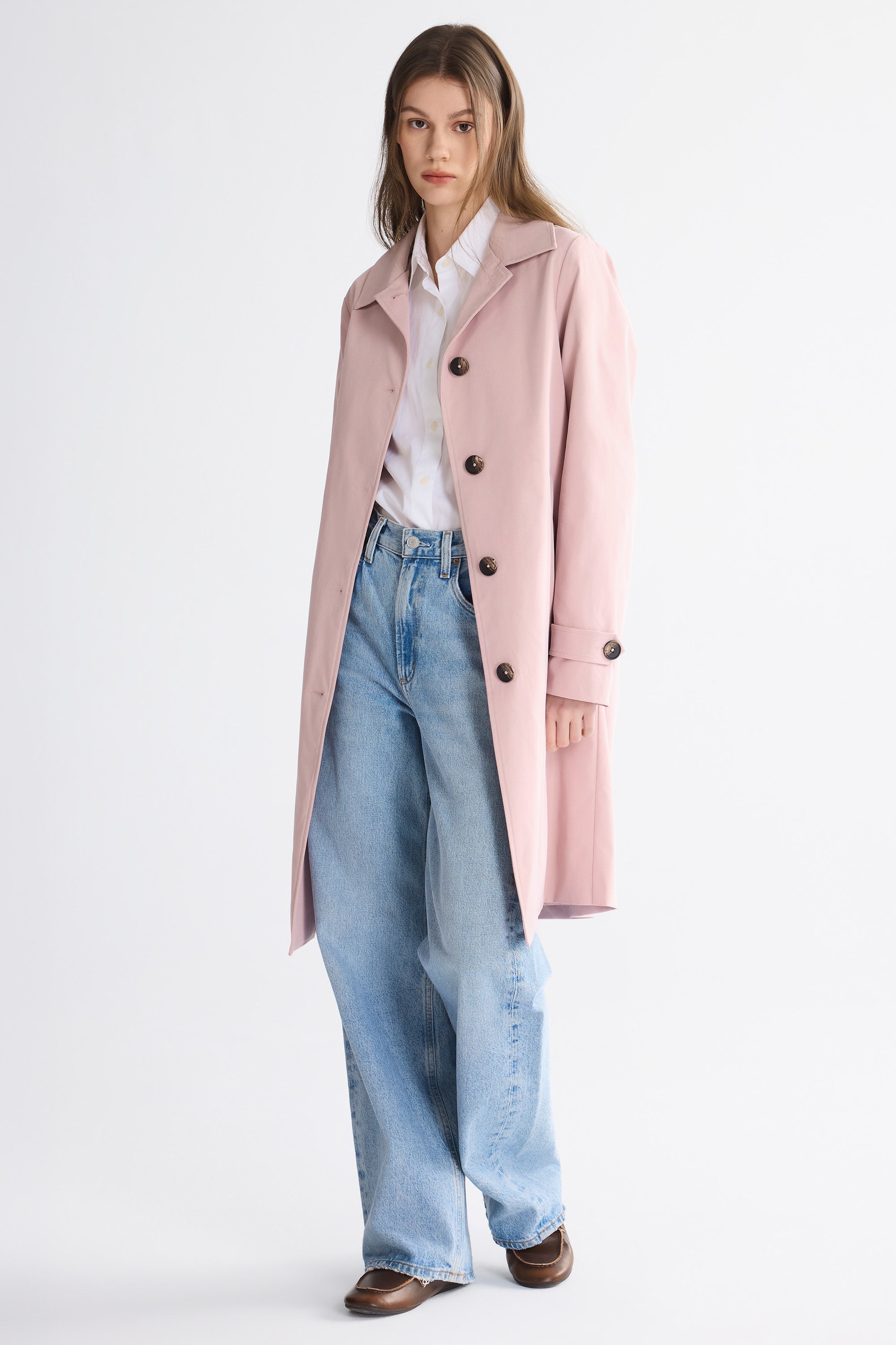 Orolay-Single-Breasted Trench-#color_pink