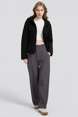 Flattering Quilted Puffer Lightweight Jacket with Hood #color_black