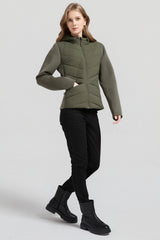 Structured Paneled Puffer Jacket with Hood #color_olive