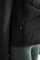 orolay Structured Paneled Puffer Jacket with Hood #color_black
