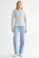 Structured Paneled Puffer Jacket with Hood #color_gray