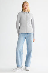 Structured Paneled Puffer Jacket with Hood #color_gray