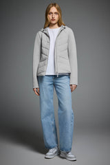 Structured Paneled Puffer Jacket with Hood #color_gray