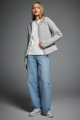 Structured Paneled Puffer Jacket with Hood #color_gray