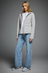 Structured Paneled Puffer Jacket with Hood #color_gray