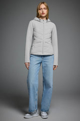 Structured Paneled Puffer Jacket with Hood #color_gray