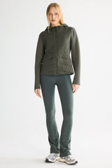 Orolay Structured Paneled Puffer Jacket with Hood #color_olive