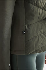 Orolay Structured Paneled Puffer Jacket with Hood #color_olive