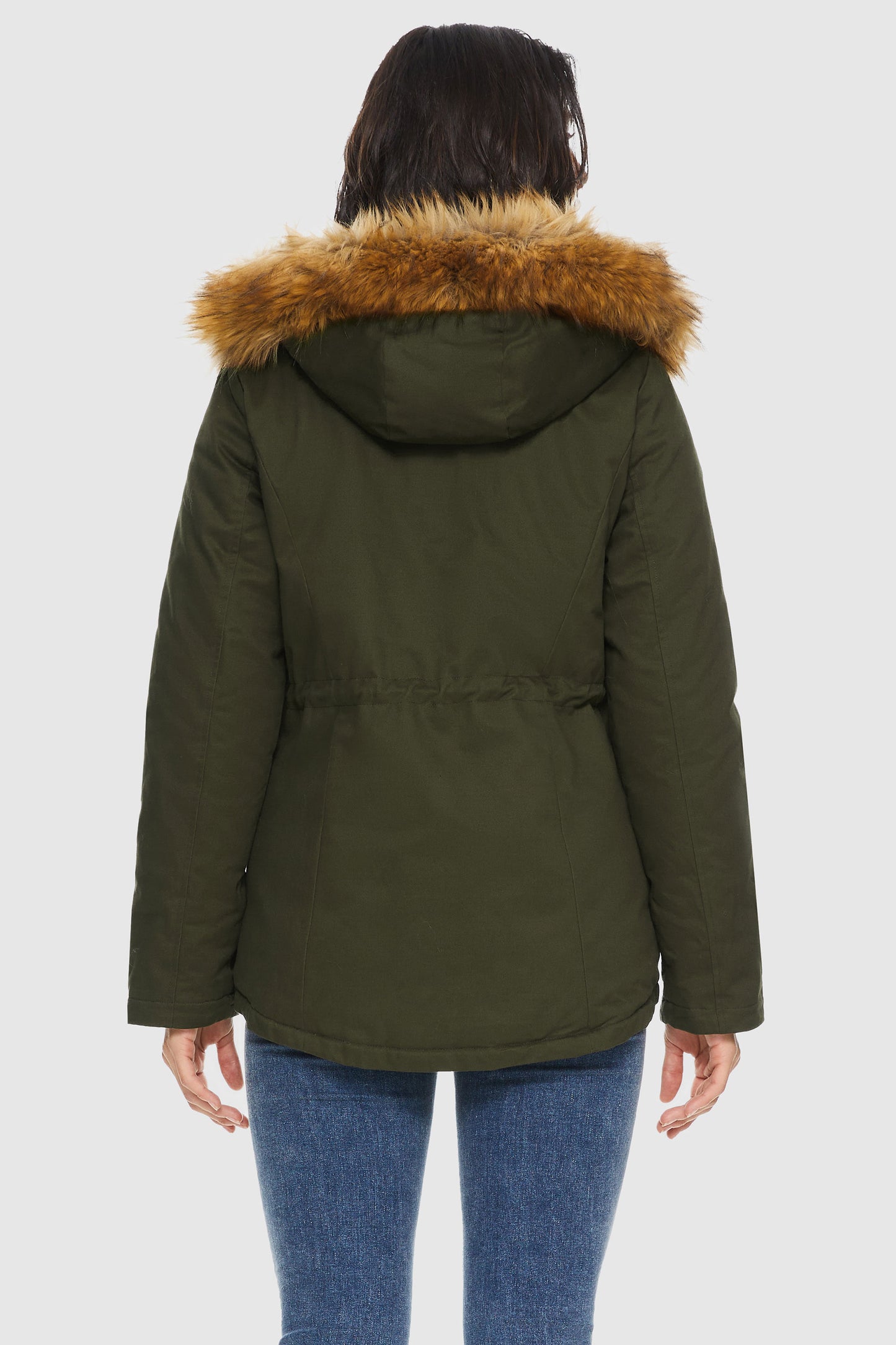Detachable Faux Fur Winter Parka Jacket