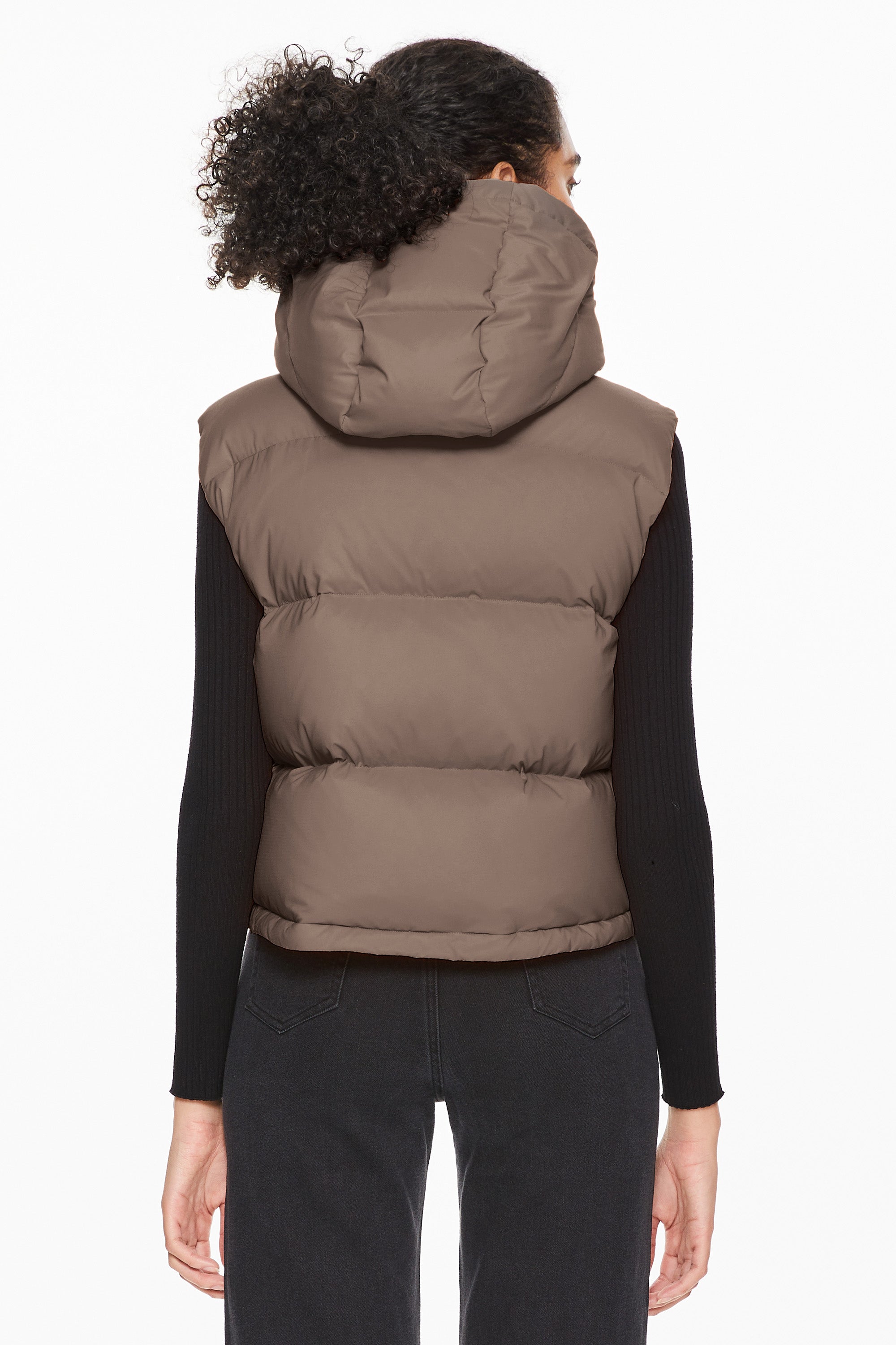 Orolay-Aurora Hooded Puffer Vest-#color_Coffee