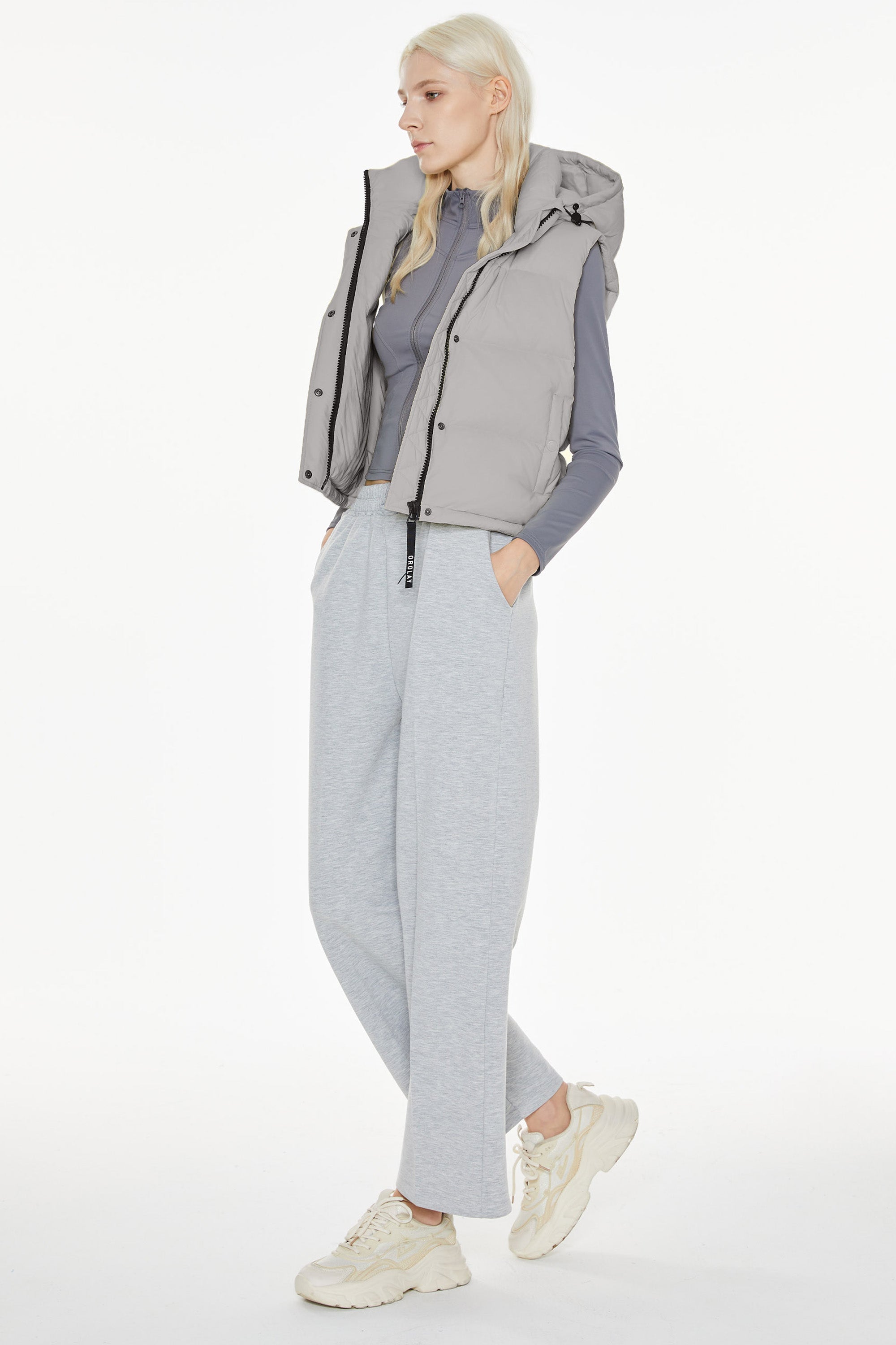 Orolay-Aurora Hooded Puffer Vest-#color_gray