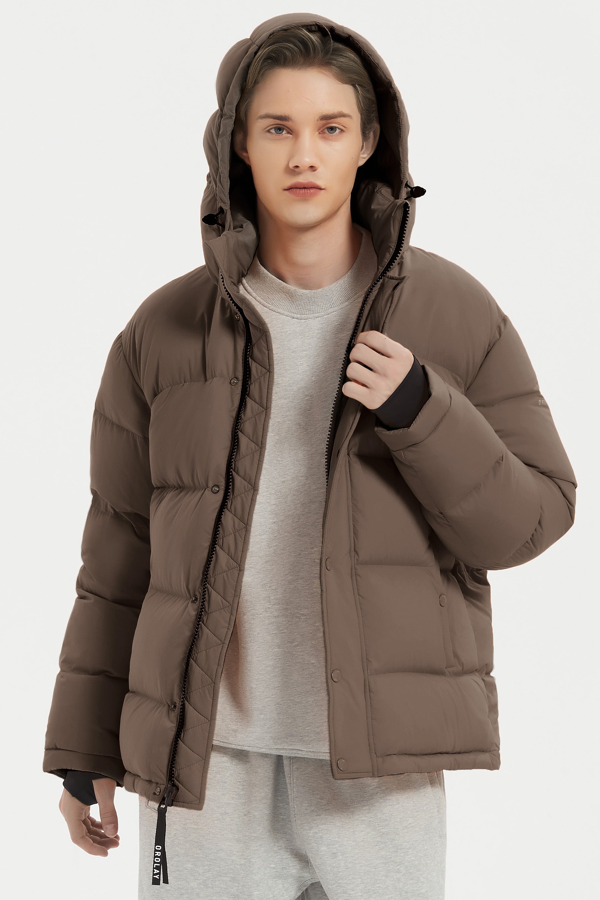 Orolay-Aurora Mens Lightweight Down Puffer-#color_coffee