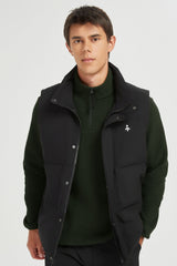 Zip Up Stand Collar Down Vest OROLAY #color_black