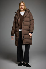 Orolay-Aurora Long Detachable Hooded Down jacket #color_coffee