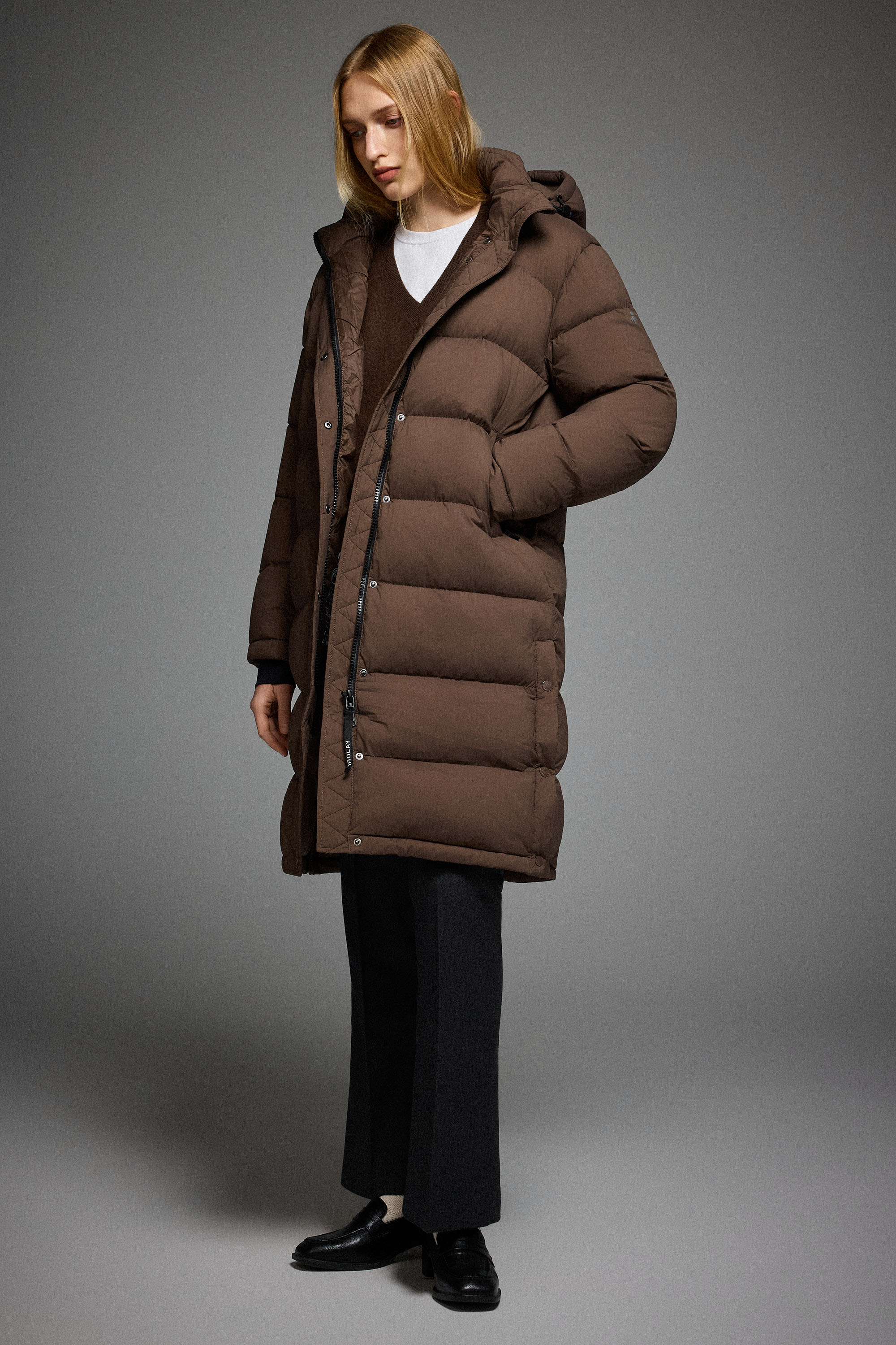 Orolay-Aurora Long Detachable Hooded Down jacket #color_coffee