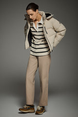 CityForm Short Detachable Hood Down Jacket orolay #color_beige