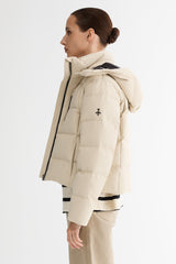 CityForm Short Detachable Hood Down Jacket orolay #color_beige