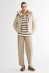 CityForm Short Detachable Hood Down Jacket orolay #color_beige