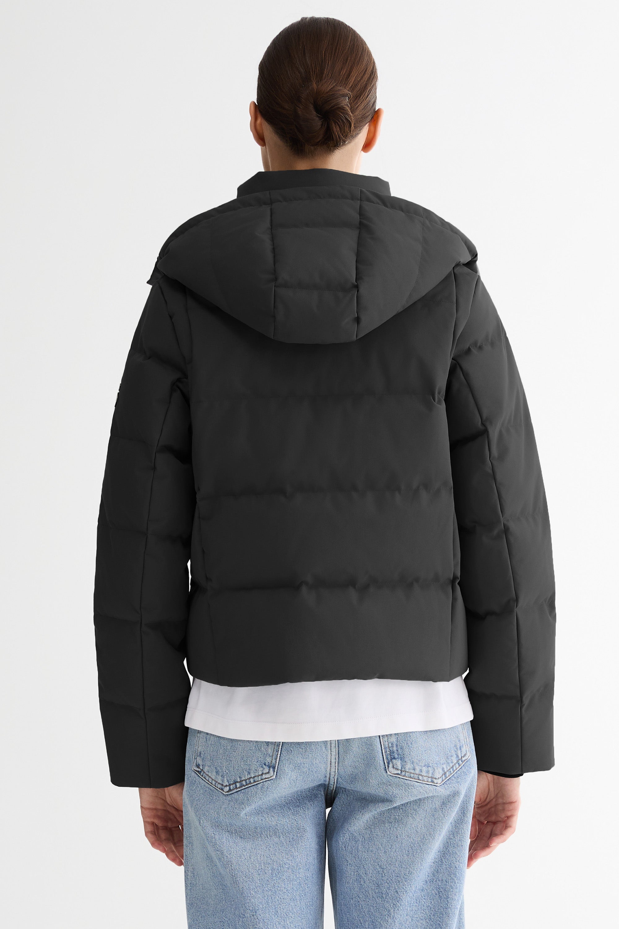 CityForm Short Detachable Hood Down Jacket orolay #color_black